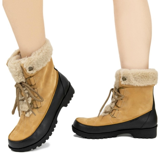 JBU Shoes - NEW JBU winter boots Southgate Tan Cozy Faux Fur Lining